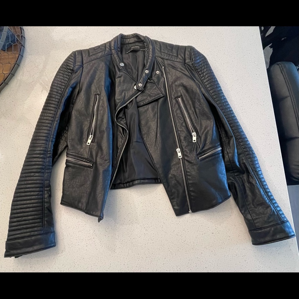 Zara Faux Leather Biker Jacket